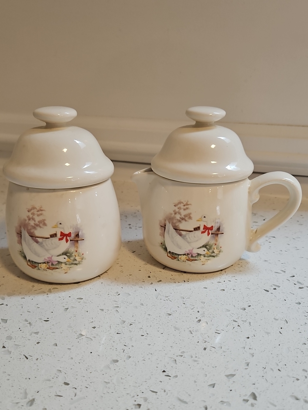 80s 90s Geese Cream And Sugar Set